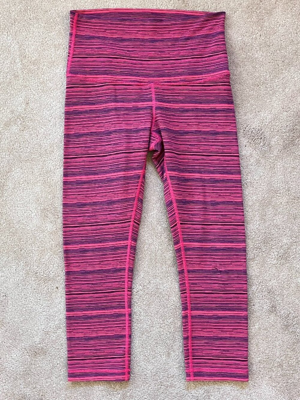 Lululemon Wunder Under High Rise Crop Cyber Boom Juice Alarming Pink Leggings 8